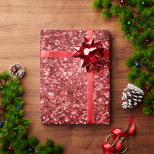 Red Sparkle Glitter Wrapping Paper