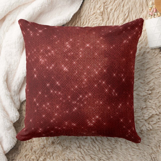 Red Sparkle Throw Pillow (Blanket)