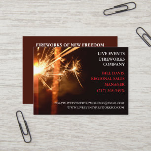 Red Sparkler July 4th Store  Sales Fireworks  Business Card