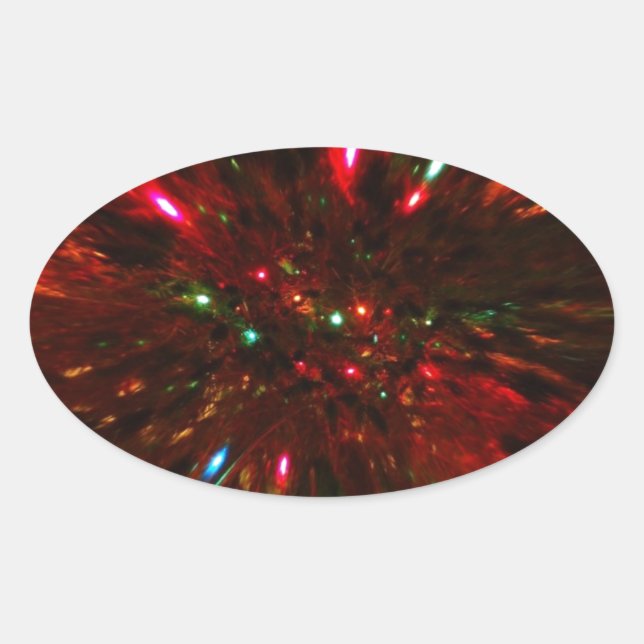 Red Sparkler Oval Sticker (Front)