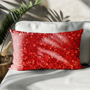 Red sparkling glitter pattern accent pillow