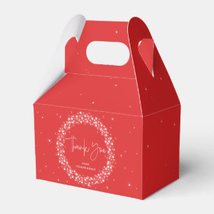 Red Sparkling Lights Thank You Favor Box