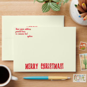 Red Sparkly Merry Christmas  Envelope