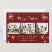 Red Sparkly Snowflake Photo Collage