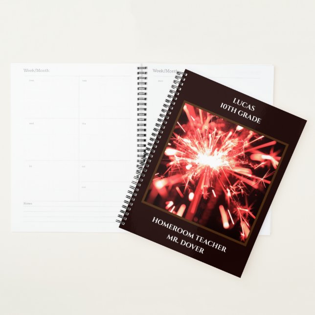 Red Sparks Custom  School Classroom   Planner (Display)
