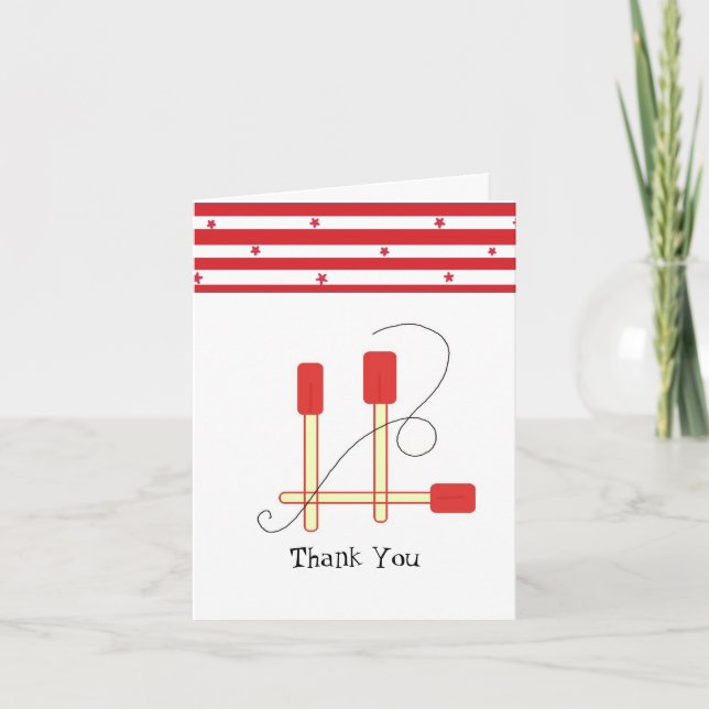 Red Spatulas Thank You Card (Front)