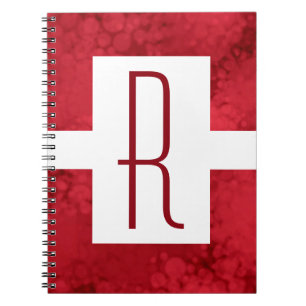 Red Speckled Monogram Notebook