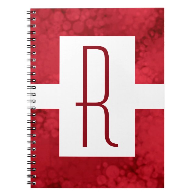 Red Speckled Monogram Notebook