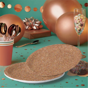 Red Speckled Terrazzo Granite Stone Look, Paper Plate