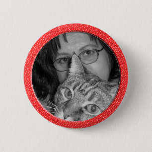 red speckles frame 2 inch round button