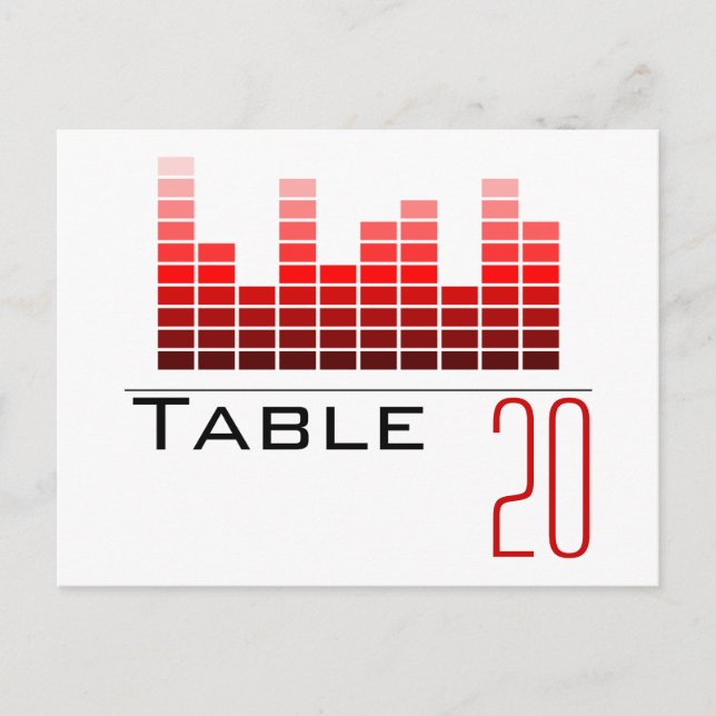 Red Spectrum Analyzer Table Number Postcard (Front)