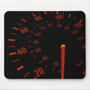 Red Speedometer Dial Mouse Pad