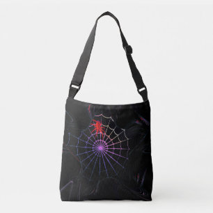 Red Spider In A Glowing Web Crossbody Bag