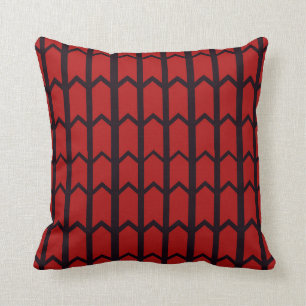 Red Spider Web Throw Pillow