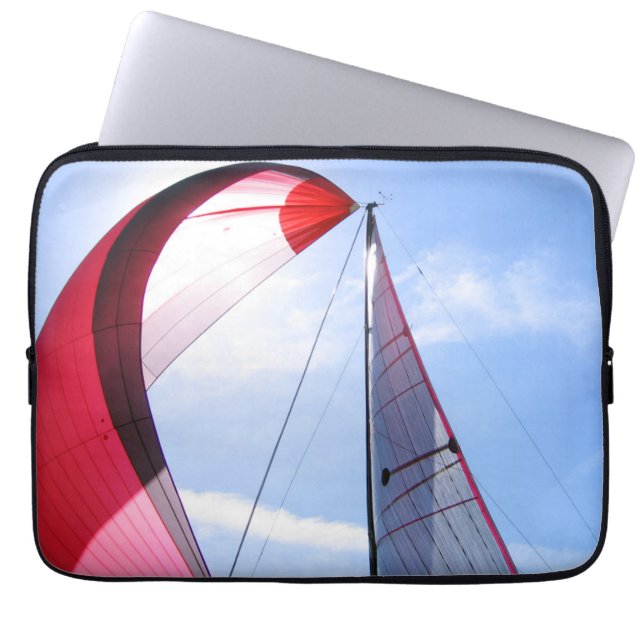 Red Spinnaker With Sun Laptop Sleeve (Front)