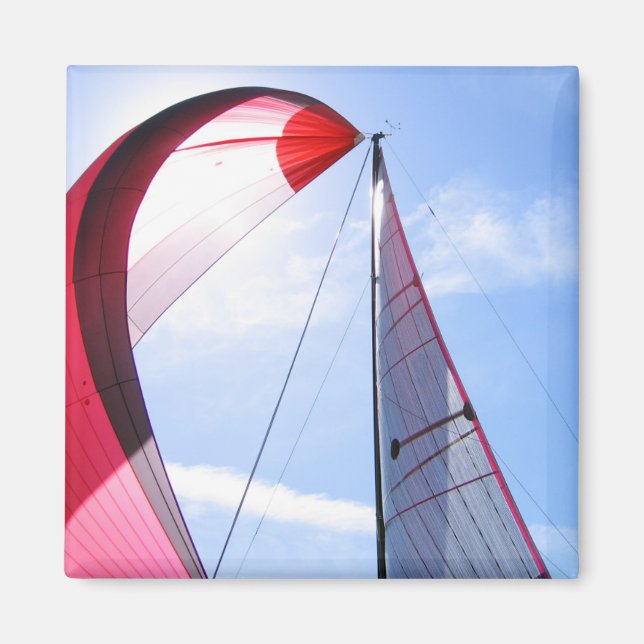 Red Spinnaker With Sun Magnet (Front)