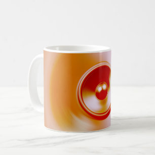 Red spinning music speaker coffee mug