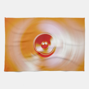 Red spinning music speaker kitchen towel