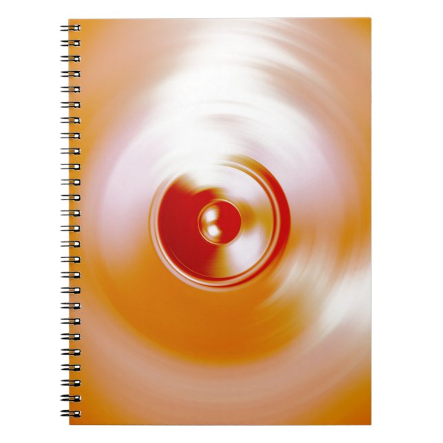 Red spinning music speaker notebook (Front)