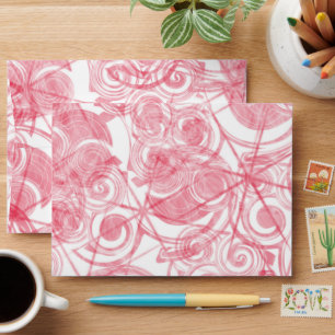 Red Spiral and Star Template Background Envelope