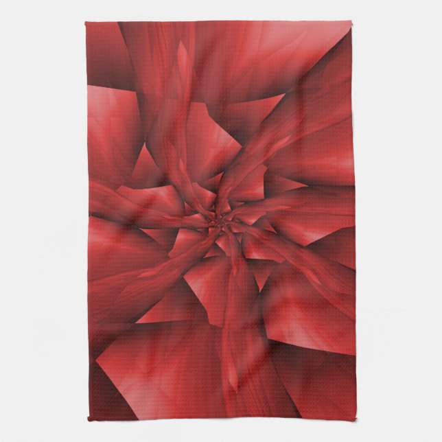 Red Spiral Arms Kitchen Towel (Vertical)