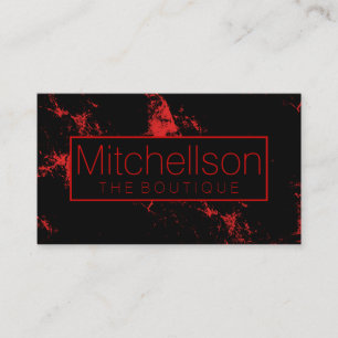 Red Splash Black RF Business Card