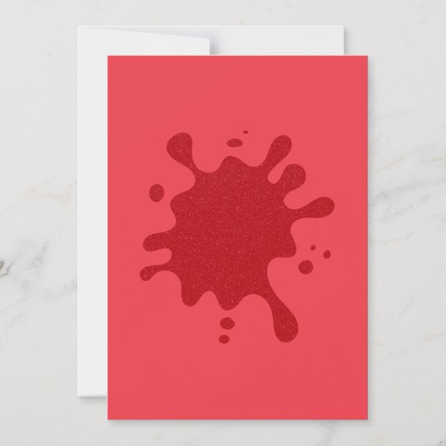 Red Splash on Tomato Red Magnetic Invite (Custom) (Front)
