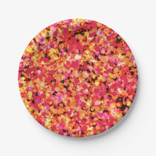 Red Splattered Paint Paper Plate