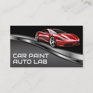 Red Sports Car   Auto Paint Business Card