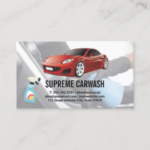 Red Sports Car Logo Auto Detailing Interior Business Card