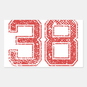 Red Sports Jerzee Number 38 Sticker