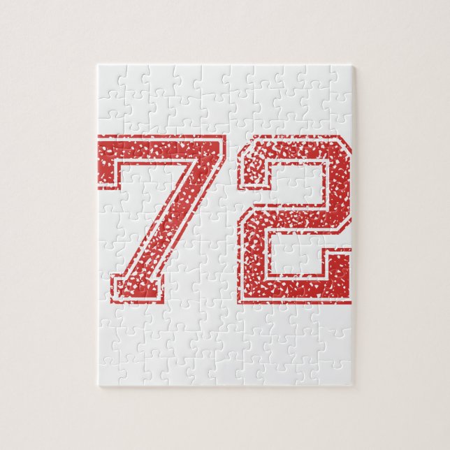 Red Sports Jerzee Number 72 Jigsaw Puzzle (Vertical)