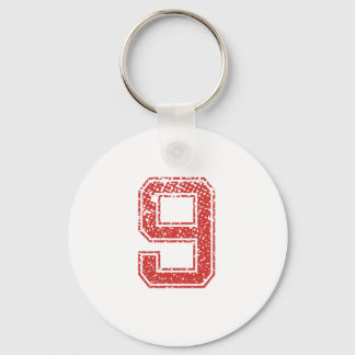 Red Sports Jerzee Number 9 Keychain