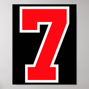 Red sports team number #7 performance  poster