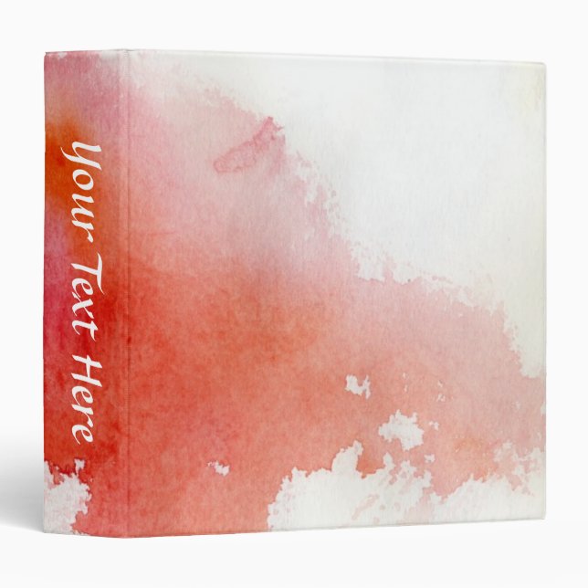 Red spot, watercolor abstract hand painted binder (Front/Spine)