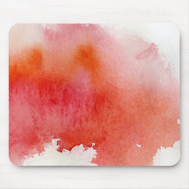 Red spot, watercolor abstract hand painted mouse pad (Front)