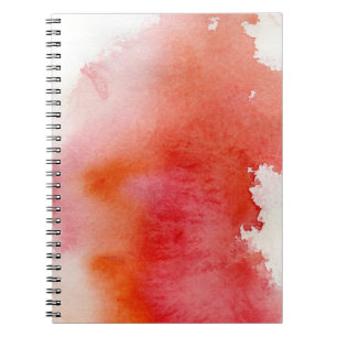 Red spot, watercolor abstract hand painted notebook