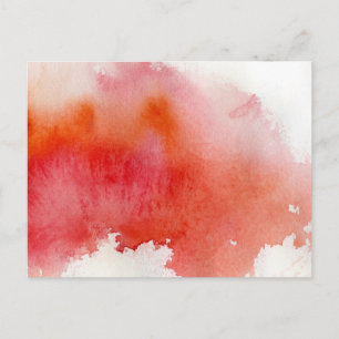 Red spot, watercolor abstract hand painted postcard