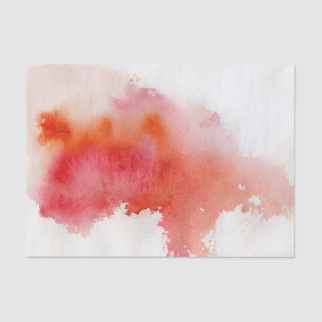 Red spot, watercolor abstract hand painted tissue paper (Front)