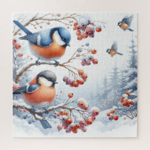 Red spots on a rowan tree in the forest jigsaw puzzle