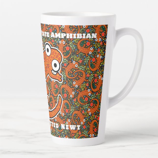 Red Spotted Newt on the Forest Floor Latte Mug (Right)
