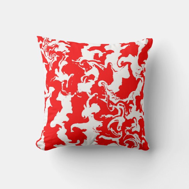 Red Spray Throw Pillow (Front)