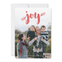 Red Sprigs of Joy Christmas Holiday Photo Card