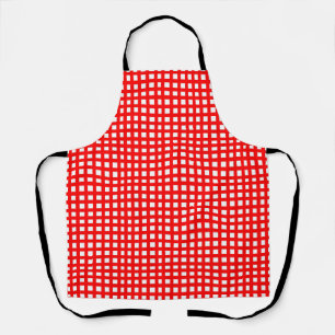 Red square mesh grid  apron