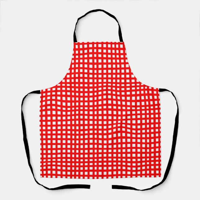 Red square mesh grid  apron (Front)