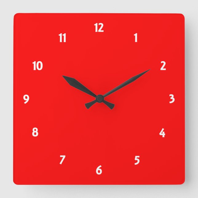 Red Square Wall Clock (Front)