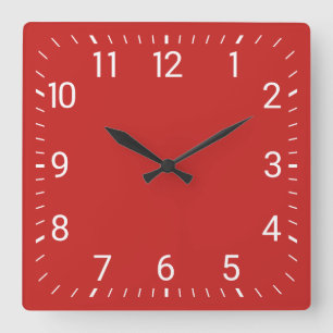Red Square Wall Clock