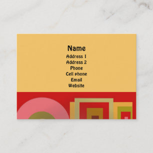 Red Squares and Circles Business Card