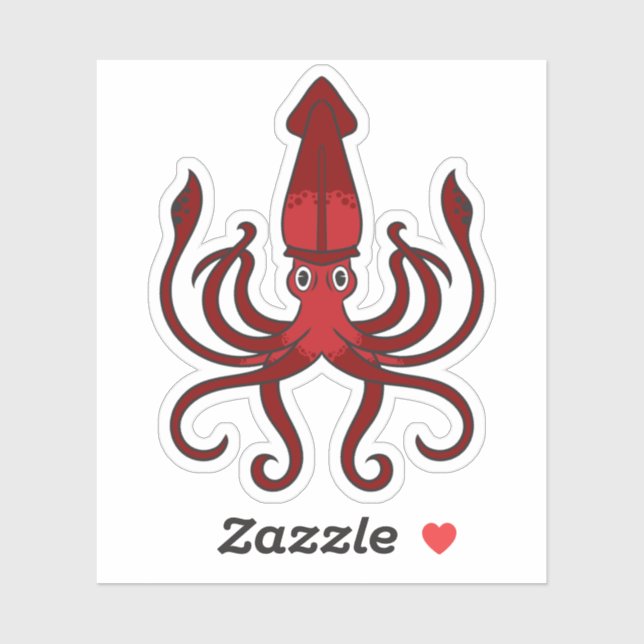 Red Squid Sticker (Sheet)