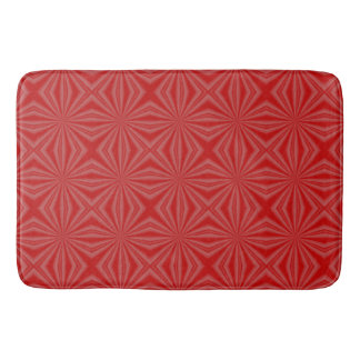 Red Squiggly Squares Fractal Bath Mat